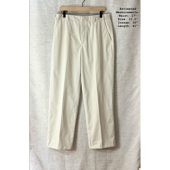 L.L. Bean Other - LL Bean Mens Comfort Waist Chino Pants Light Beige Flat Front Relaxed Fit Sz: 34
